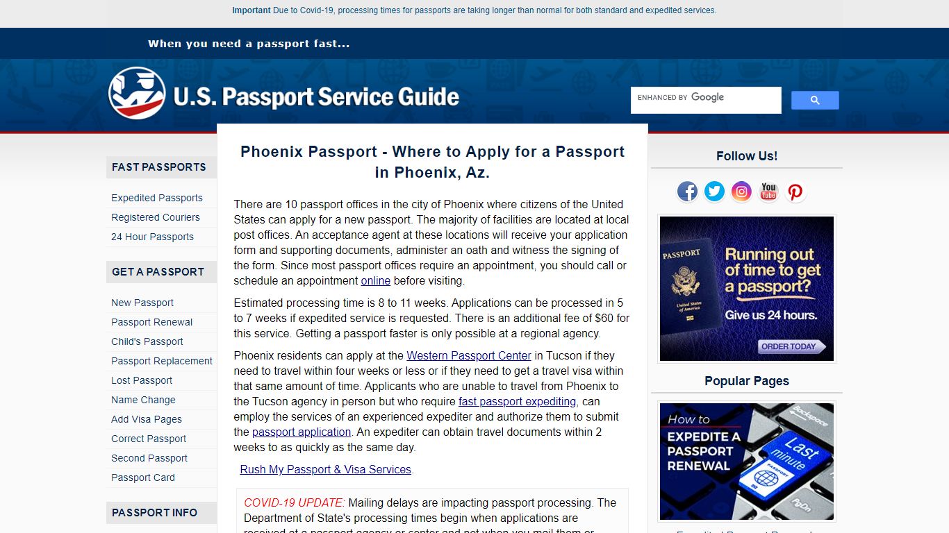 Phoenix Passport - Where to Apply for a Passport in Phoenix